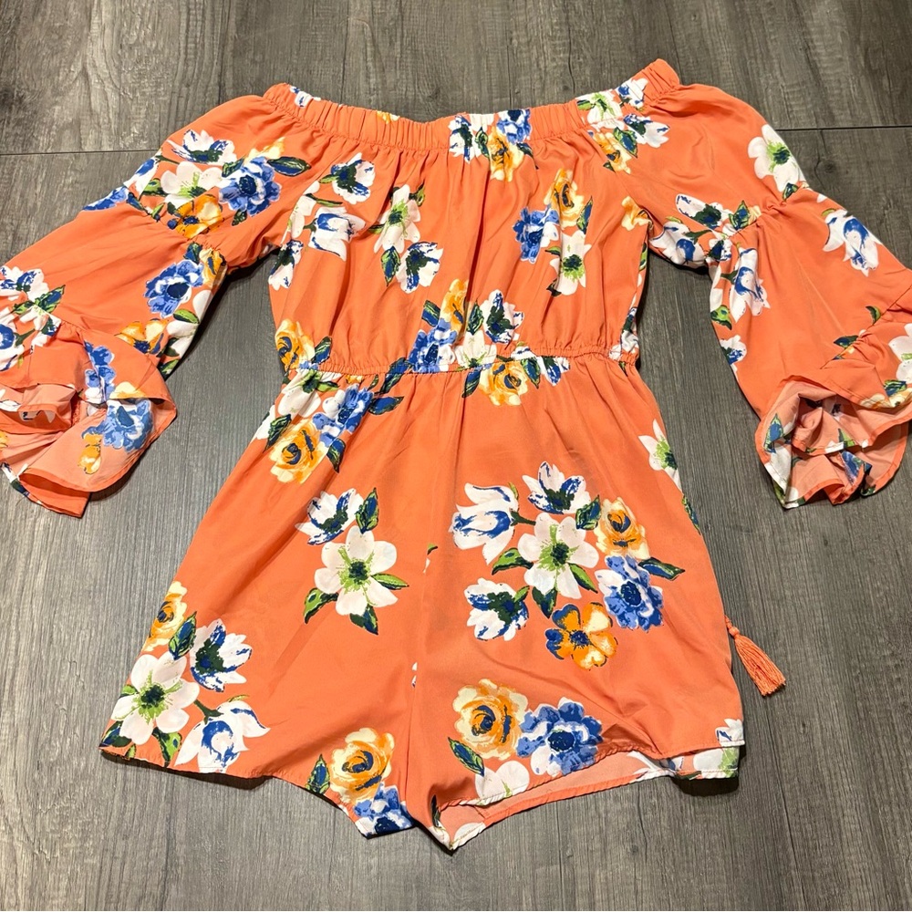 Blush Orange Floral Jumpsuit